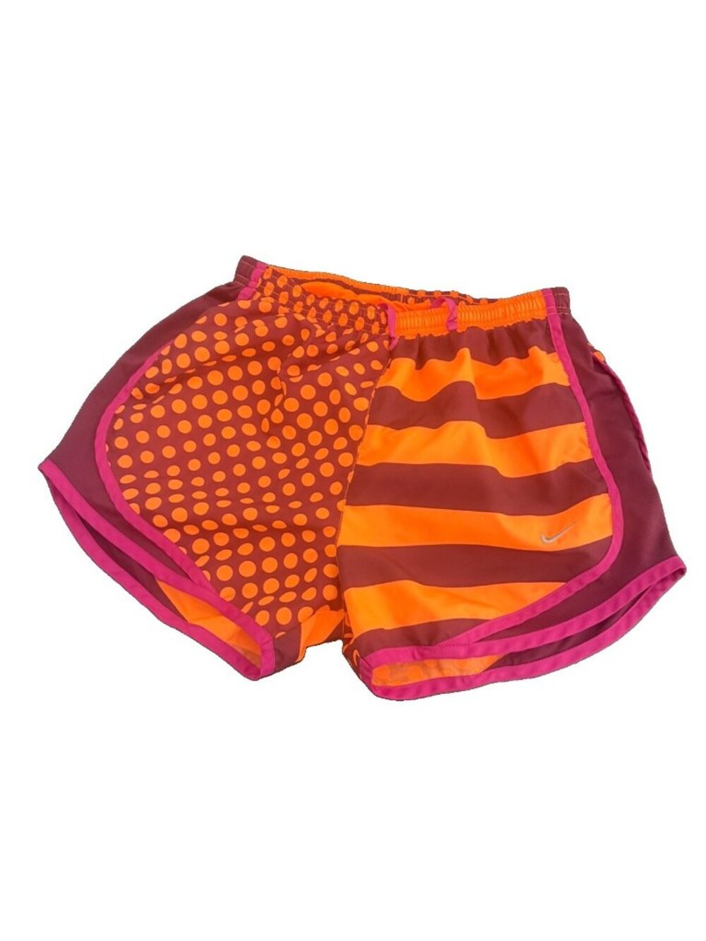 Nike Dri Fit Tempo Running Shorts Lined Orange & Pink Circles Women's Small
